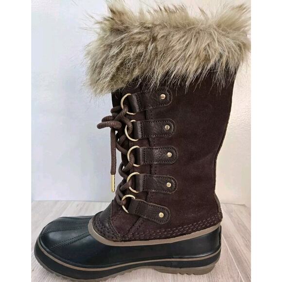 Sorel Joan Of Arctic Brown Suede Boot Cattail Fur Lined Waterproof Size 6.5 NWOT - Picture 2 of 10